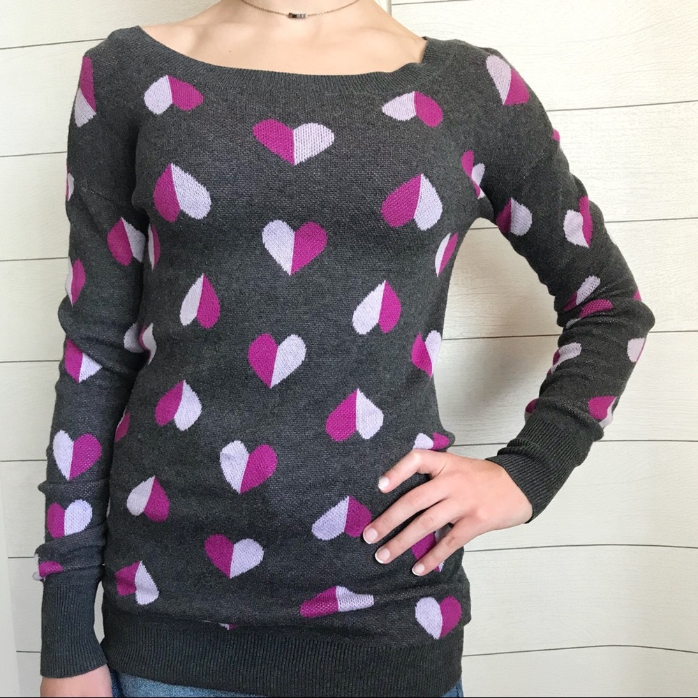 Arizona Heart print knit tunic sweater
